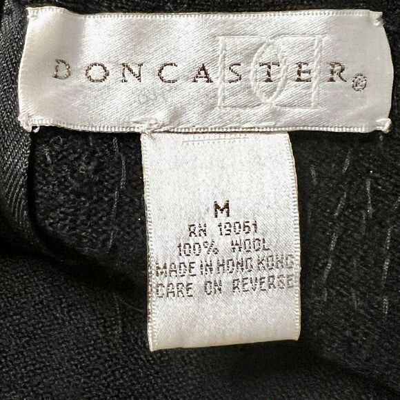 Doncaster Vintage Beaded Mock Neck Wool Top With Back Zip Closure Size Medium - Picture 10 of 14